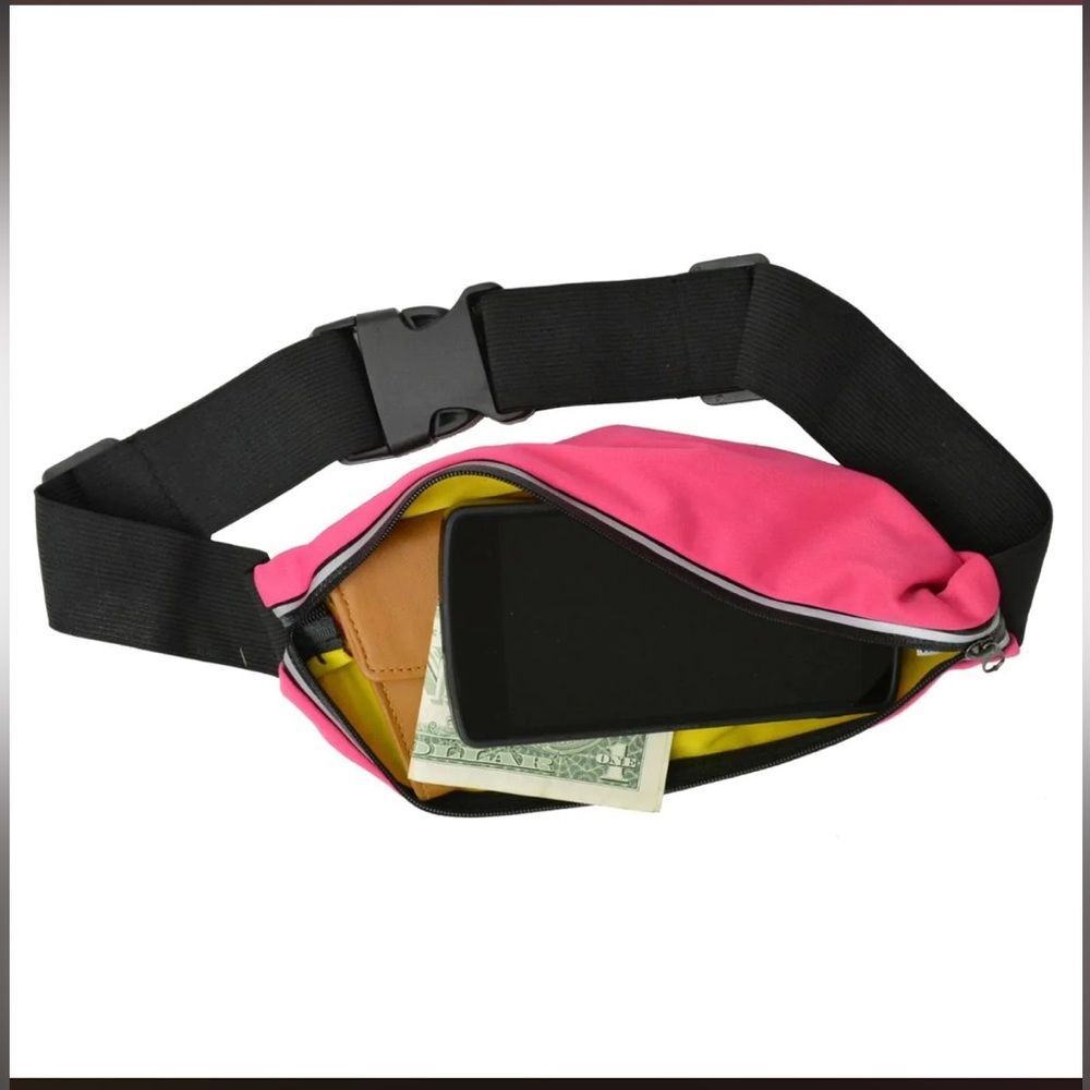 1-Pocket Running/‎ Fitness Waist Pack Hot Pink Fannypack Belt Bag - Picture 2 of 6